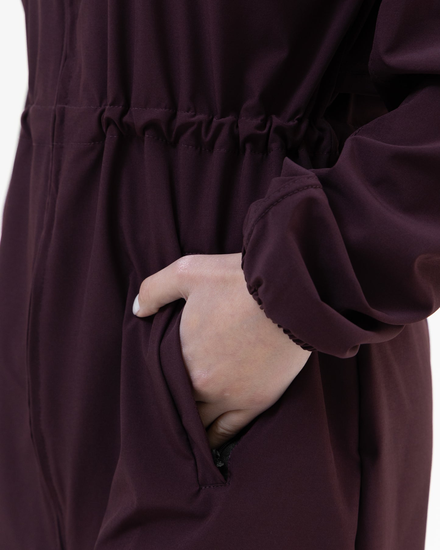 Burgundy Belted lightweight Jacket