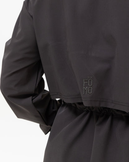 Charcoal brown Belted lightweight Jacket