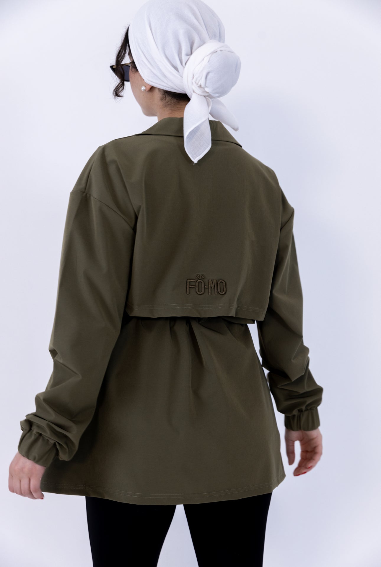 Dark Olive Belted Lightwieght Jacket