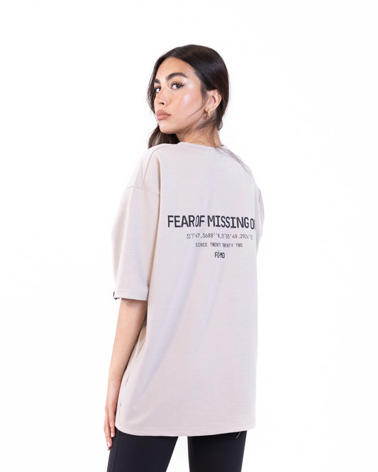 Beige FOMO Zone Oversized Shirt